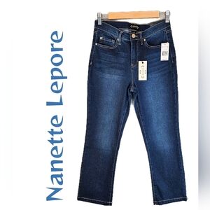 Nanette Lepore Belle High Rise Kick Boots Med Wash Jeans Sz 4 Casual Comfort